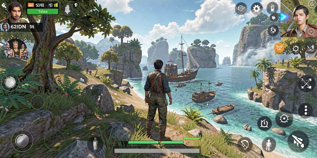 Tampilan gameplay Open World yang memukau di 62IDN.