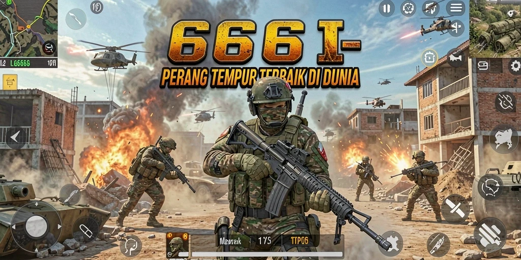 Tangkapan layar utama dari gameplay 666I menampilkan aksi intense dalam pertempuran TPS.