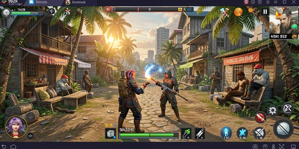 Gameplay <strong>99ZK</strong> menampilkan interaksi karakter yang seru.