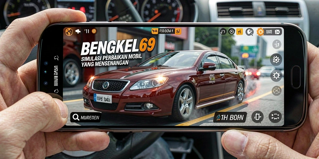 Tampilan gameplay BENGKEL69 dengan berbagai mobil yang menarik.