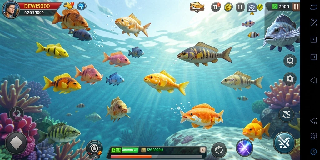 Gameplay seru menembak ikan di DEWI5000.