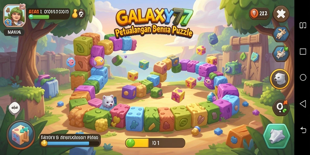Screenshot menunjukkan gameplay seru dalam GALAXY77.