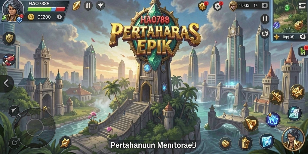 Tampilan gameplay HAO788 yang mendebarkan dalam pertahanan menara.