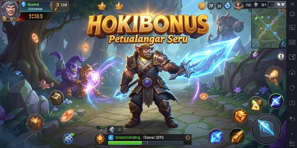 Tangkapan layar gameplay menampilkan aksi seru di dunia HOKIBONUS.
