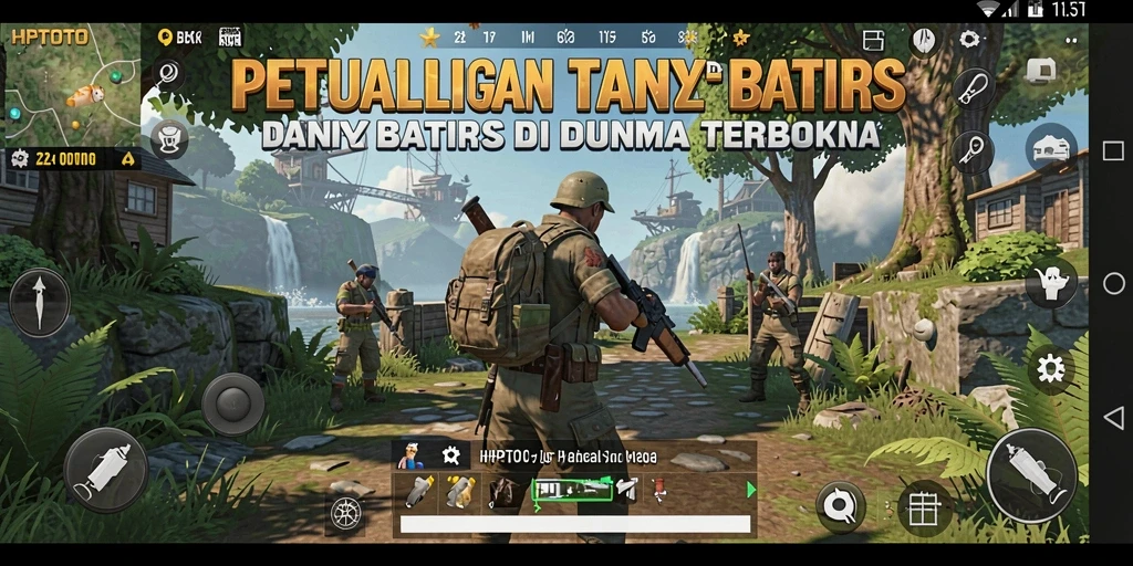 Screenshot gameplay HPTOTO yang menunjukkan eksplorasi dunia terbuka.