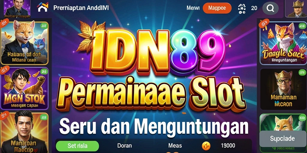 Tampilan gameplay sederhana dan menarik dari IDN89 yang menampilkan putaran Slot.