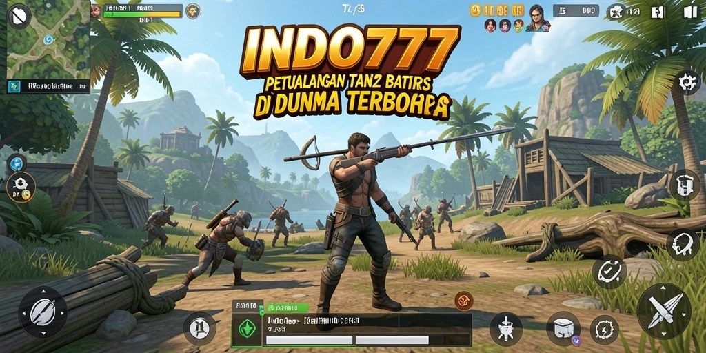 Screenshot gameplay INDO777 menampilkan eksplorasi dunia terbuka yang luas.