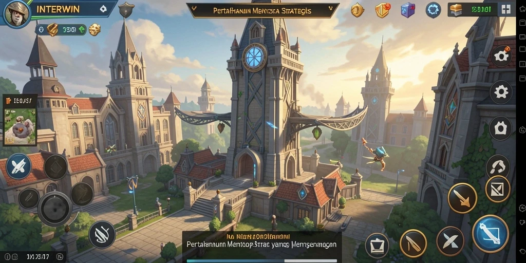 Gameplay menara pertahanan INTERWIN yang seru dan strategis.