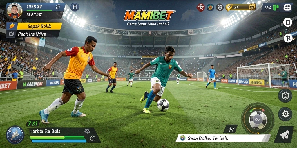 Tampilan gameplay sepak bola yang realistis di MAMIBET.