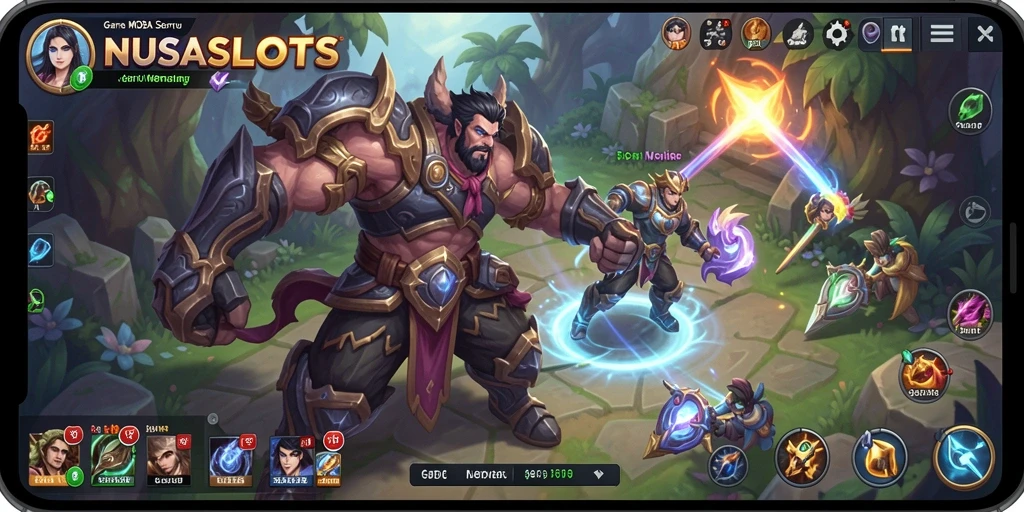 Screenshot gameplay MOBA NUSASLOTS yang seru dan menantang.