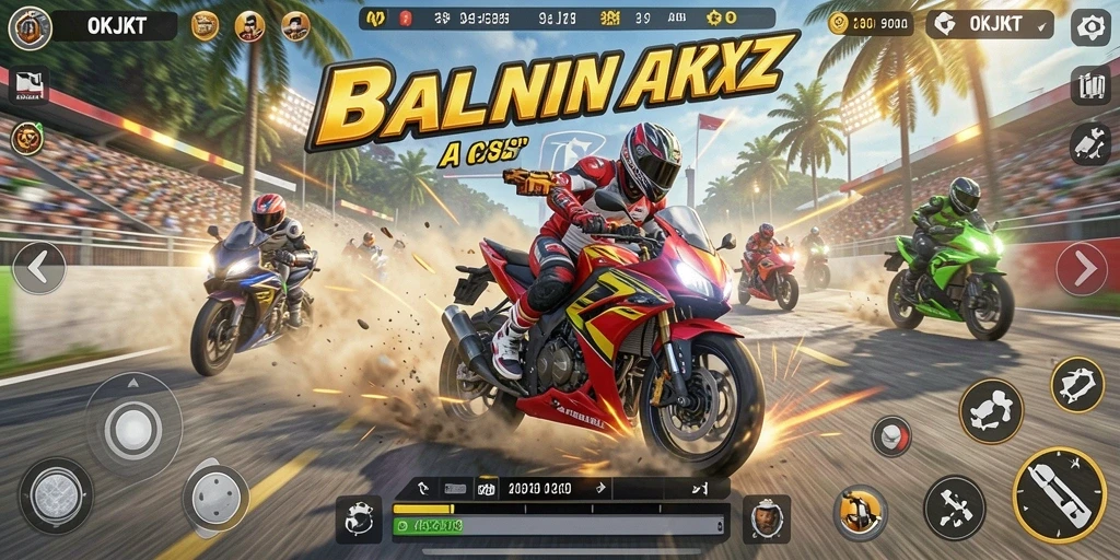 Gameplay seru balapan motor yang menegangkan.
