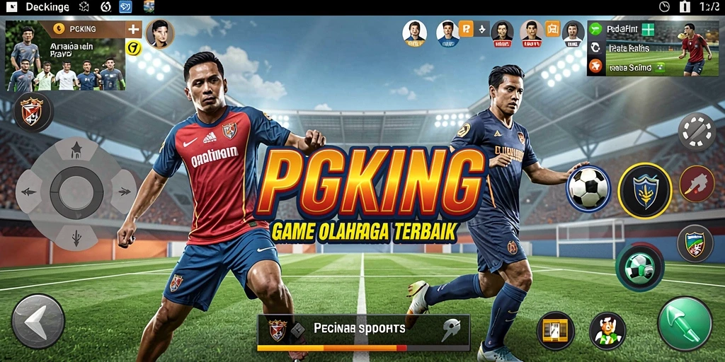 Tangkapan layar PGKING yang menampilkan aksi seru dalam gameplay olahraga.