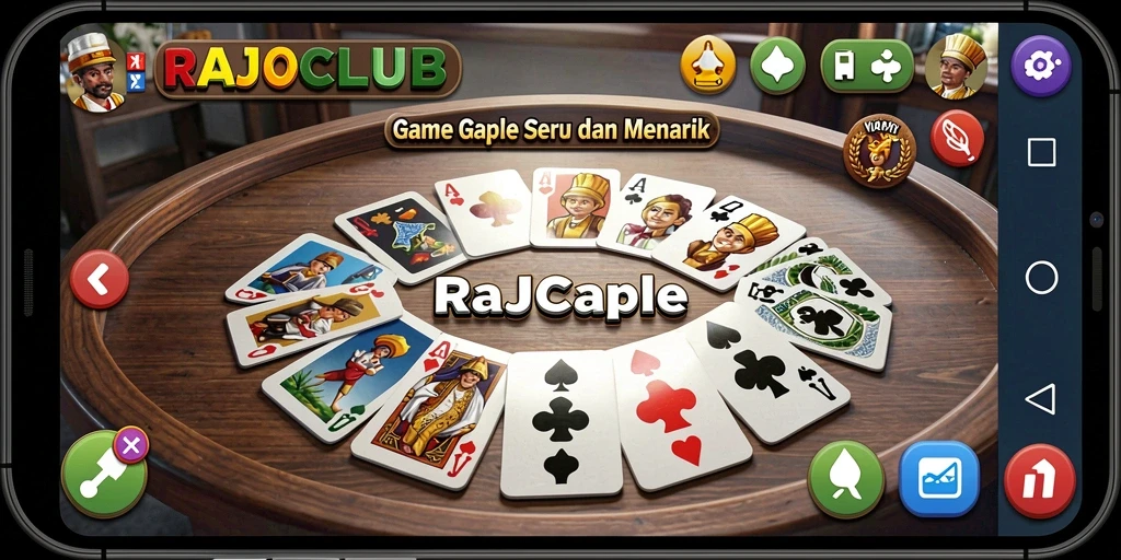 Tampilan screenshot RAJACLUB dengan gameplay Gaple yang seru.