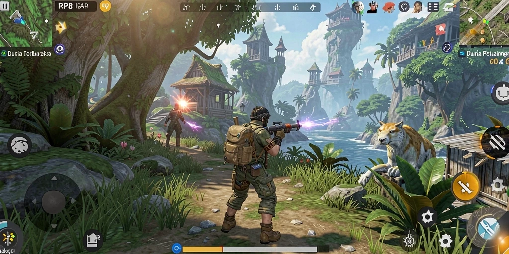 Gameplay mendalam di dunia terbuka RP8.