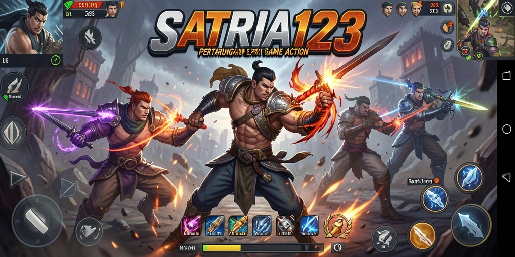 Screenshot gameplay SATRIA123 yang menunjukkan pertarungan seru dan grafis menawan.