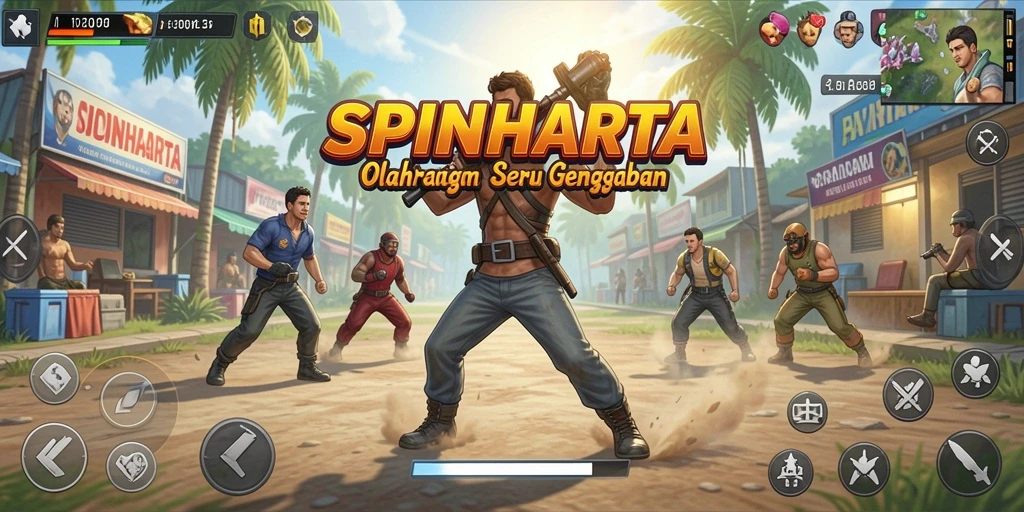 Gameplay SPINHARTA yang menarik dengan aksi olahraga seru.