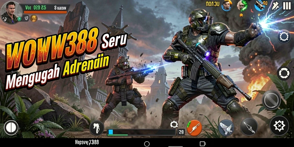 Screenshot WOW388 yang menampilkan pertempuran seru di arena aksi.