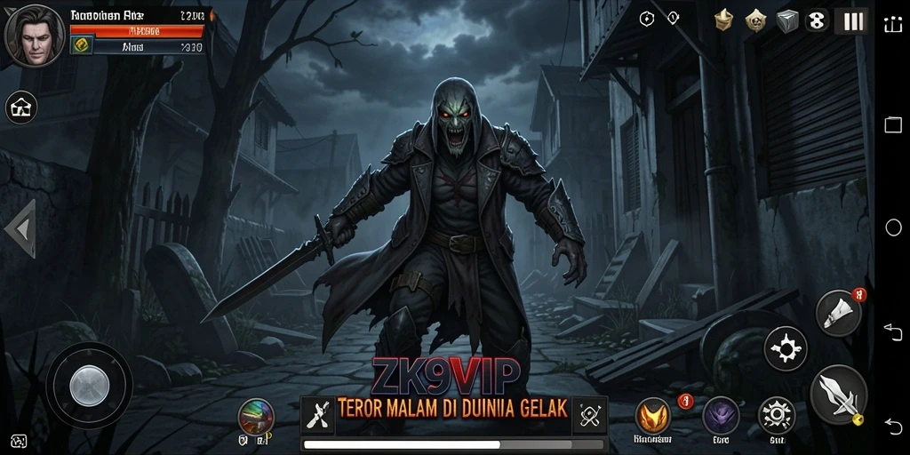 Screenshot gameplay ZK9VIP dengan suasana Horror yang mendebarkan.